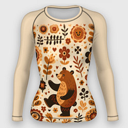 Рашгард женский Мишка пляшет, цвет: 3D-принт