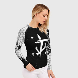 Рашгард женский Doom соты краски, цвет: 3D-принт — фото 2