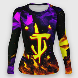 Рашгард женский Doom огненный стиль, цвет: 3D-принт