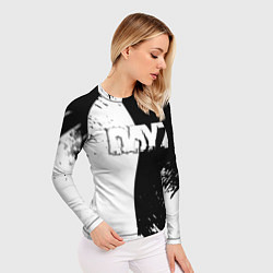 Рашгард женский Dayz текстура черно белые краски, цвет: 3D-принт — фото 2