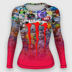 Рашгард женский Monster energy social stiker, цвет: 3D-принт