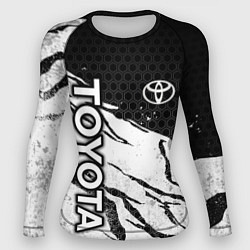Рашгард женский Toyota - черный и белый, цвет: 3D-принт