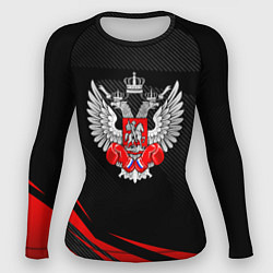 Рашгард женский Федерация бокса - красный спорт, цвет: 3D-принт