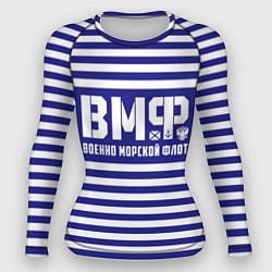 Рашгард женский ВМФ текстура тельняшки, цвет: 3D-принт