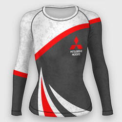 Рашгард женский Mitsubishi - красный и серый, цвет: 3D-принт