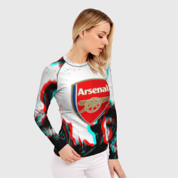 Рашгард женский Arsenal огонь глитч, цвет: 3D-принт — фото 2