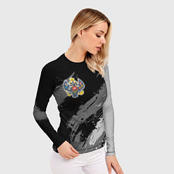 Рашгард женский Российская империя - монохромный, цвет: 3D-принт — фото 2