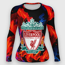 Рашгард женский Liverpool огненный стиль текстура, цвет: 3D-принт