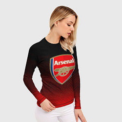 Рашгард женский Arsenal текстура полосы красные, цвет: 3D-принт — фото 2
