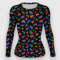 Женский рашгард Разноцветные детали мозаики на черном