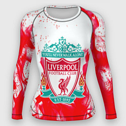 Рашгард женский Liverpool розовый огонь, цвет: 3D-принт