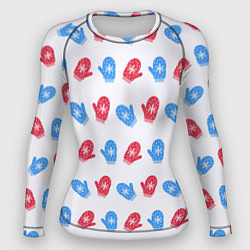 Женский рашгард Голубые и красные варежки