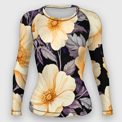 Женский рашгард Крупные жёлтые цветы