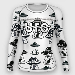 Рашгард женский UFO и котики, цвет: 3D-принт