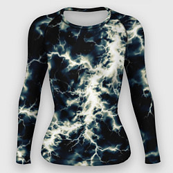 Рашгард женский Чёрно-синий разряд абстракция, цвет: 3D-принт