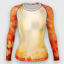 Рашгард женский Жёлто-красный осенний, цвет: 3D-принт