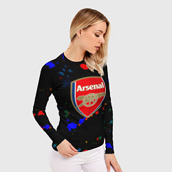 Рашгард женский Arsenal неоновые брызги красок, цвет: 3D-принт — фото 2