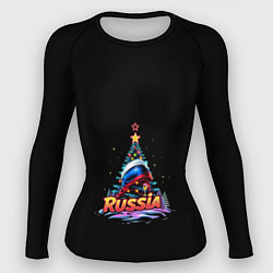 Рашгард женский Ёлка компания, цвет: 3D-принт