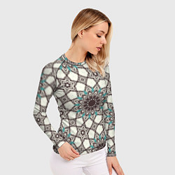 Рашгард женский Калейдоскоп из цветочных звезд, цвет: 3D-принт — фото 2