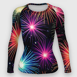 Рашгард женский Стилизованный праздничный салют, цвет: 3D-принт