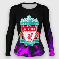 Рашгард женский Liverpool неоновый огонь, цвет: 3D-принт