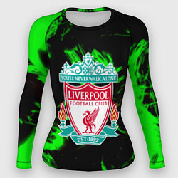 Рашгард женский Liverpool зеленый огонь текстура, цвет: 3D-принт