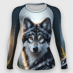 Рашгард женский Морда волка - Россия, цвет: 3D-принт