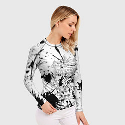 Рашгард женский Ливерпуль черно белые краски, цвет: 3D-принт — фото 2