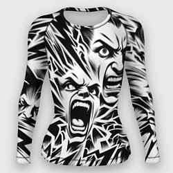 Женский рашгард Свирепые лица и молнии - нейроарт