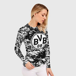 Рашгард женский Боруссиа белые краски, цвет: 3D-принт — фото 2