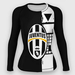 Рашгард женский Ювентус геометрия белая, цвет: 3D-принт
