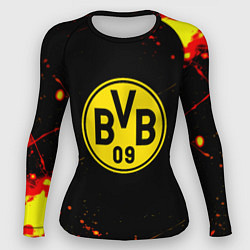 Рашгард женский Боруссиа огненные краски текстура, цвет: 3D-принт