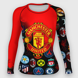 Рашгард женский Манчестер Юнайтед логотипы команд, цвет: 3D-принт