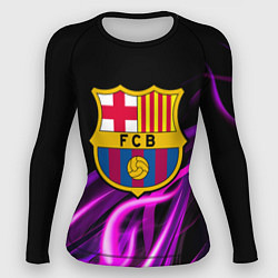 Женский рашгард Барселона неоновый огонь текстура