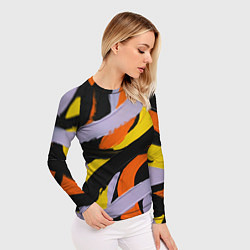 Рашгард женский Полоски краски абстракция, цвет: 3D-принт — фото 2