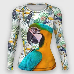 Рашгард женский Летний попугай, цвет: 3D-принт