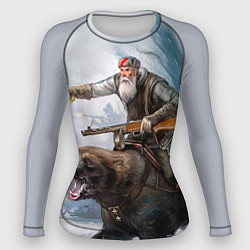 Рашгард женский Русский воин на медведе, цвет: 3D-принт