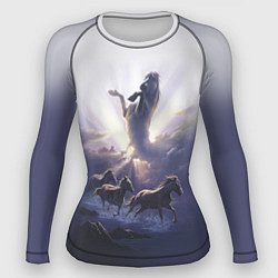 Рашгард женский Небесные лошади, цвет: 3D-принт