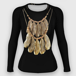 Рашгард женский Золотые перья, цвет: 3D-принт