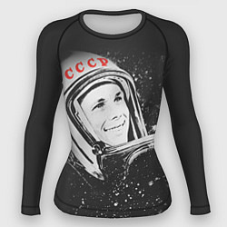 Рашгард женский Гагарин в космосе, цвет: 3D-принт