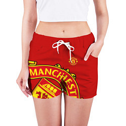 Шорты женские FC Man United: Red Exclusive, цвет: 3D-принт — фото 2