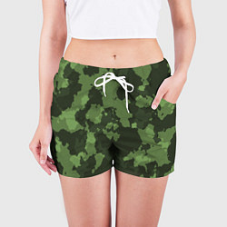 Шорты женские ЦВЕТ ХАКИ, цвет: 3D-принт — фото 2