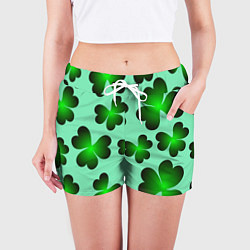 Шорты женские Трилистник фантастический, цвет: 3D-принт — фото 2