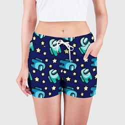 Шорты женские Among Us Звёзды, цвет: 3D-принт — фото 2