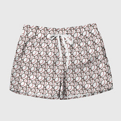 Шорты женские Бейсбольные Мячи, цвет: 3D-принт