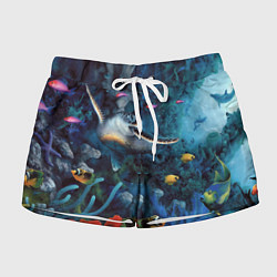Шорты женские Морская черепаха, цвет: 3D-принт