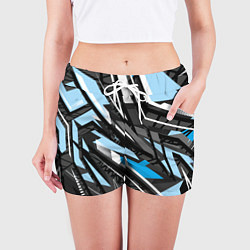 Шорты женские Текстура Линия Движение, цвет: 3D-принт — фото 2