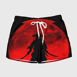 Шорты женские САМУРАЙ кровавой луны, цвет: 3D-принт