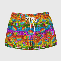 Шорты женские POP IT SMILE ПОП ИТ ПУПЫРКА, цвет: 3D-принт