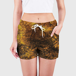 Шорты женские Желто-черная текстура камня, цвет: 3D-принт — фото 2